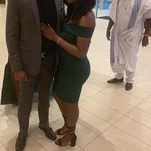 Cross My Body Dress - Hunter Green